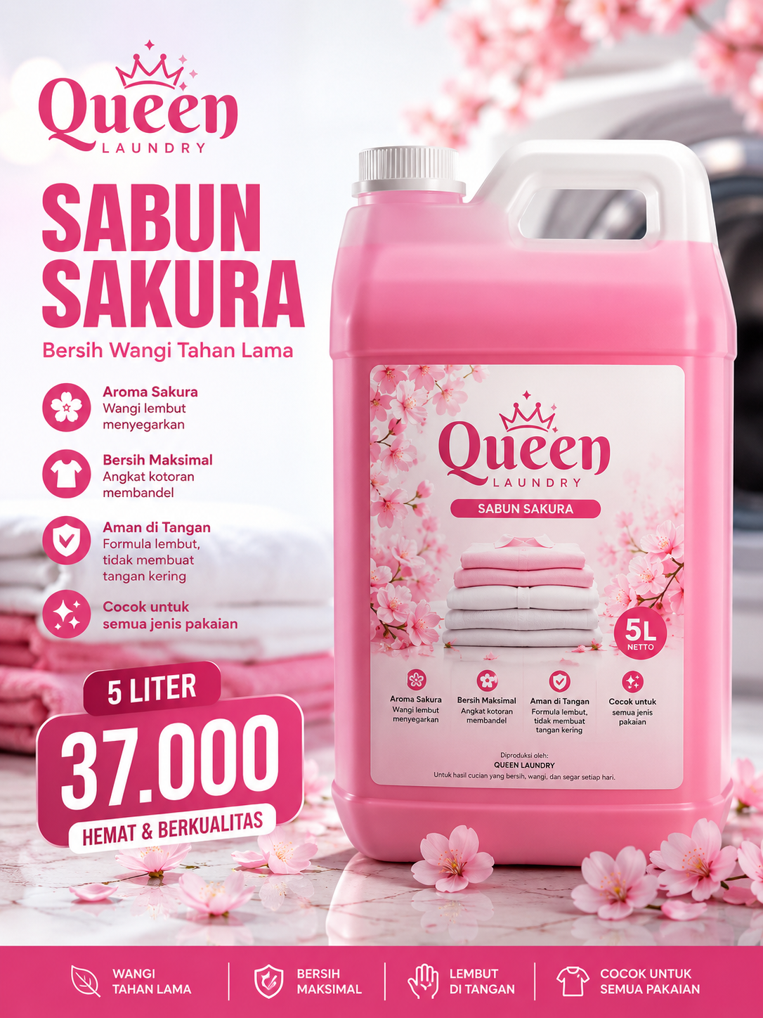 Sabun Deterjen Queen Laundry 5 Liter